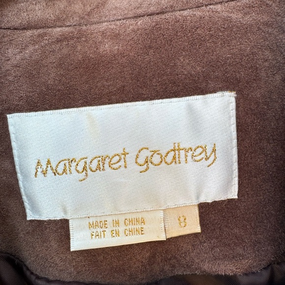 Vtg.Margaret Godfrey Chocolate Brown Suede jacket with 2 front pockets.Size 8 - Picture 3 of 7